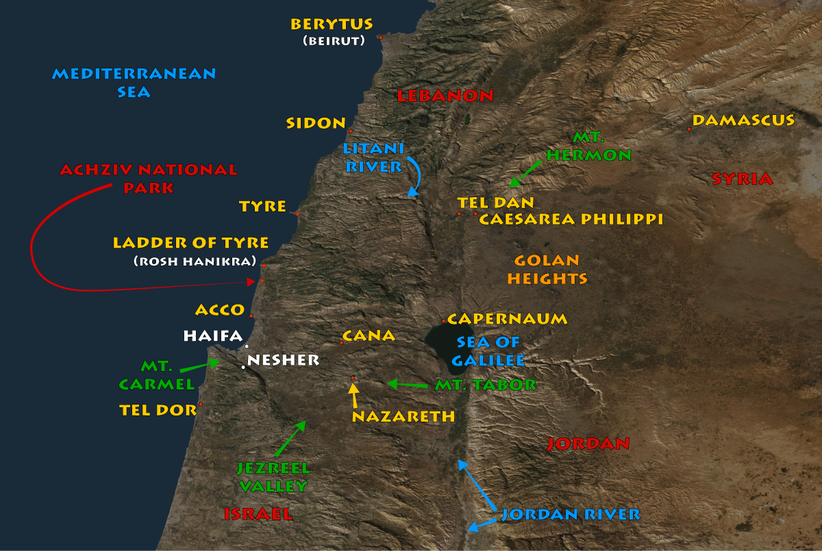 Satellite Map - Phoenician coast